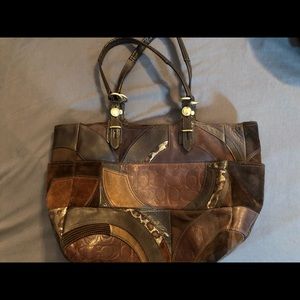 Authentic Coach brown patchwork purse